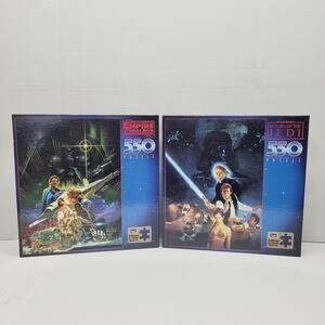 2 Star Wars Vtg Puzzles Rose Art 1996 Empire Strikes Back Return of the Jedi New
